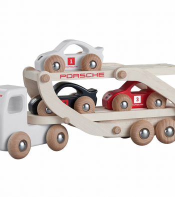 Race Truck white Wood natural finish